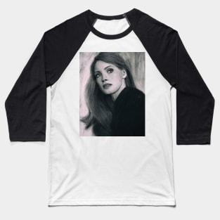 Jessica Chastain - Pastel on Canvas Painting Baseball T-Shirt